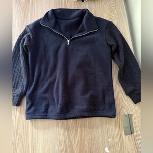 Black Quarter-Zip Fleece Pullover